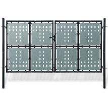 Skm Portail simple de clôture Noir 300x225 cm