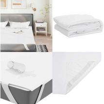 Protège-matelas blanc 160x200 cm imperméable - Vidaxl