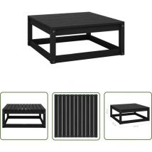 Doc&et² - The Living Store Repose-pied de jardin 70x70x30 cm noir bois de pin solide - Repose Pied Jardin - Fauteuil Jardin - Mobilier Jardin