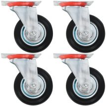 4 pcs Roulettes pivotantes 100 mm Roulettes Meuble Roulettes de Transport BZREH4555191 MaisonChic