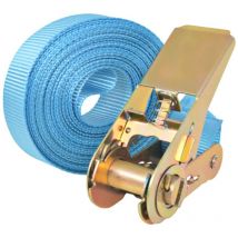 Lot de 10 sangles d'arrimage à cliquet 0,8 tonne 4 m x 25 mm bleu