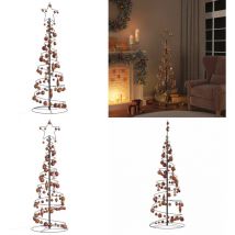 Sapin de Noël à led avec boules 100 led blanc chaud 150 cm - Vidaxl