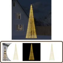Sapin de Noël à led sur mât de drapeau 1534 led blanc 500 cm - Vidaxl