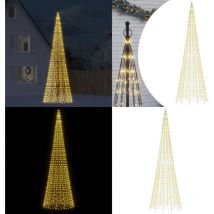 Sapin de Noël à led sur mât de drapeau 1534 led blanc 500 cm - Vidaxl