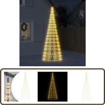 vidaXL Sapin de Noël à LED sur mât de drapeau 550 LED blanc 300 cm