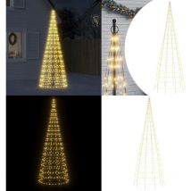 Sapin de Noël à led sur mât de drapeau 550 led blanc 300 cm - Vidaxl