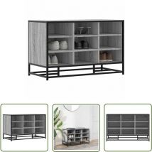 VidaXL Schuhbank Grau Sonoma 84x40x53,5 cm Holzwerkstoff und Metall