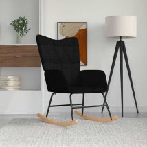 Les Tendances - vidaXL Sedia a Dondolo Nera in Tessuto