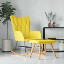 Les Tendances - vidaXL Poltrona a Dondolo con Poggiapiedi Giallo Senape in Tessuto