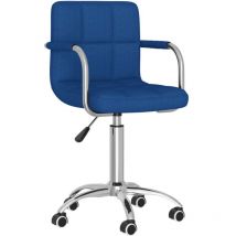 VidaXL Sedia da Pranzo Girevole Blu in Tessuto