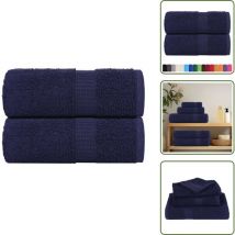 VidaXL Serviettes de visage 2 pcs bleu marine 30x30 cm 100% coton