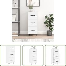 Vidaxl Metallbeine - Sideboard Weiß 34,5x34x90 Cm Holzwerkstoff