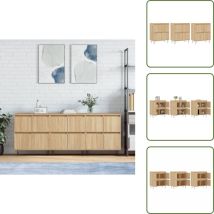 The Living Store Sideboards 3 Stk. Sonoma-eiche Holzwerkstoff - Holzwerkstoff