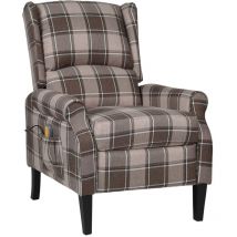 Sillón de masaje reclinable de tela beige vidaXL