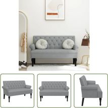 VidaXL Sitzbank mit Rückenlehne Hellgrau 120x62x75,5 cm Stoff