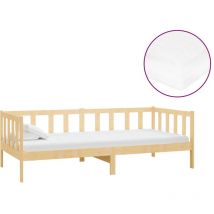 Sofá cama con colchón madera de pino maciza 90x200 cm vidaXL