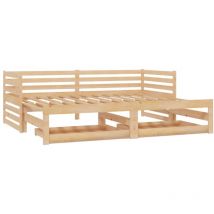 Sofá cama extraíble madera maciza de pino 2x(90x200) cm vidaXL
