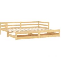 Sofá cama extraíble madera maciza de pino 2x(90x200) cm vidaXL