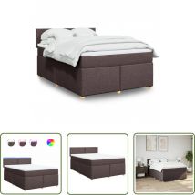 VidaXL Sommier à lattes de lit avec matelas Marron foncé 140x190 cm