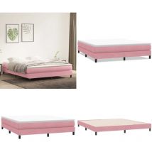 vidaXL Sommier à lattes de lit sans matelas rose 180x220 cm velours