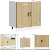 VidaXL Spülenunterschrank Lucca Sonoma-Eiche Holzwerkstoff