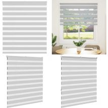 Vidaxl - Store zèbre gris clair largeur du tissu 125,9 cm polyester