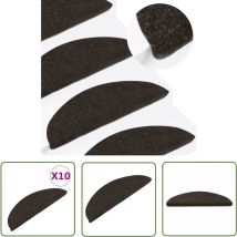 The Living Store Stufenmatten Selbstklebend 10 Stk. Anthrazit 65x22,5x3,5 cm - Treppenmatte - Treppenschutz - Nadelfilz - Anti-Rutschmatte