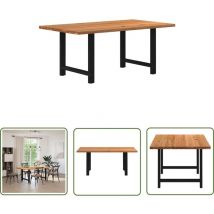 Thun - vidaXL Table à manger marron clair bois de chêne massif rectangulaire