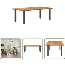 Thun - vidaXL Table à manger marron clair bois de chêne massif rectangulaire