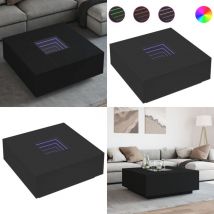 Vidaxl - Table basse avec led infini noir 100x100x40 cm