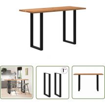 Thun - vidaXL Table de bar marron clair bois de chêne massif rectangulaire