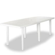 Table de jardin rectangulaire en pvc Blanc 210x96x72 cm