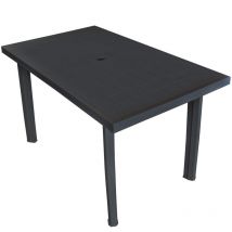 Table rectangulaire en pvc Gris anthracite 126x76x72 cm
