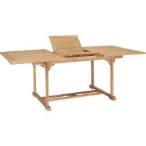 Skm Table de jardin extensible 150-200x100x75 cm Teck solide