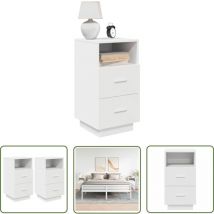The Living Store - vidaXL Tables de chevet 2 pcs avec 2 tiroirs blanc 36x36x68 cm