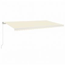 Vidaxl - Toldo manual retráctil con led color crema 600x350 cm