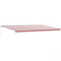 Toldo Retráctil Manual Rayas Rojas y Blancas 500x300 cm vidaXL