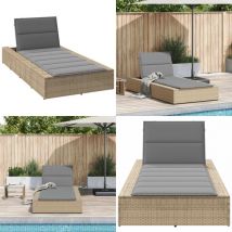 Transat avec coussin flottant beige résine tressée - Vidaxl