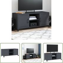 Schrank Für Wohnzimmer - Tv-schrank Anthrazit 100,5x39x43,5 Cm Stahl