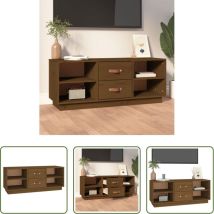 Kiefer Holz - Tv-schrank Honigbraun 100x34x40 Cm Massivholz Kiefer