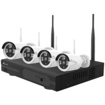 Nivian - kit videosorveglianza wireless full hd ip 4 telecamere 3 mpx wifi