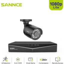 Sannce - Videoüberwachungsset 8 Kanäle dvr 2 mp Intelligente ir Kamera Nachtsicht Wetterfestes Sicherheitssystem