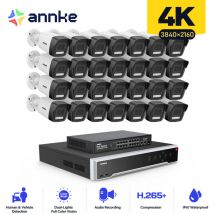 Annke - 32 Kanal Überwachungskamera Aussen Set mit 28 PoE ip Kamera Nachtsicht, Bewegungserkennung, IP67