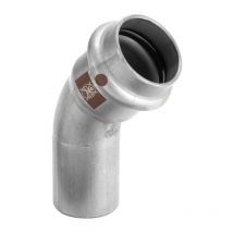 Viega - Arc Temponox 810023 54 mm, 45 degrés, acier, inoxydable, bout uni, SC-Contur