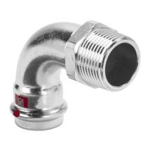 Viega Prestabo Bogen 558444 28 mm x r 1, 90Grad, Stahl unlegiert, SC-Contur, Mehrkant