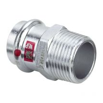 Viega Prestabo Übergangsstück 641993 28 mm x r 3/4, Stahl unlegiert, SC-Contur, Mehrkant