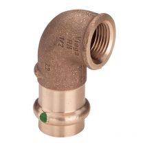 Sanpress angle 298241 15 mm x Rp 3/8, 90°, bronze à canon ou bronze au silicium, SC-Contur - Viega
