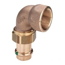 Viega - Raccord Sanpress 283452 18 mm x r 3/4, 90 °, bronze ou bronze silicium, joint plat, SC-Contur