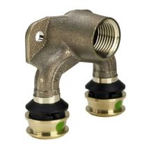 Raxofix panneau double paroi 645960 20mmxRp 1 / 2x20mm, bronze de silicium, avec SC-Contur - Viega