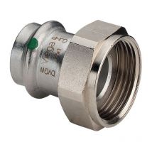 Sanpress Inox raccord 437589 15mmxG 3/4, acier inoxydable, joint plat, SC-Contur - Viega